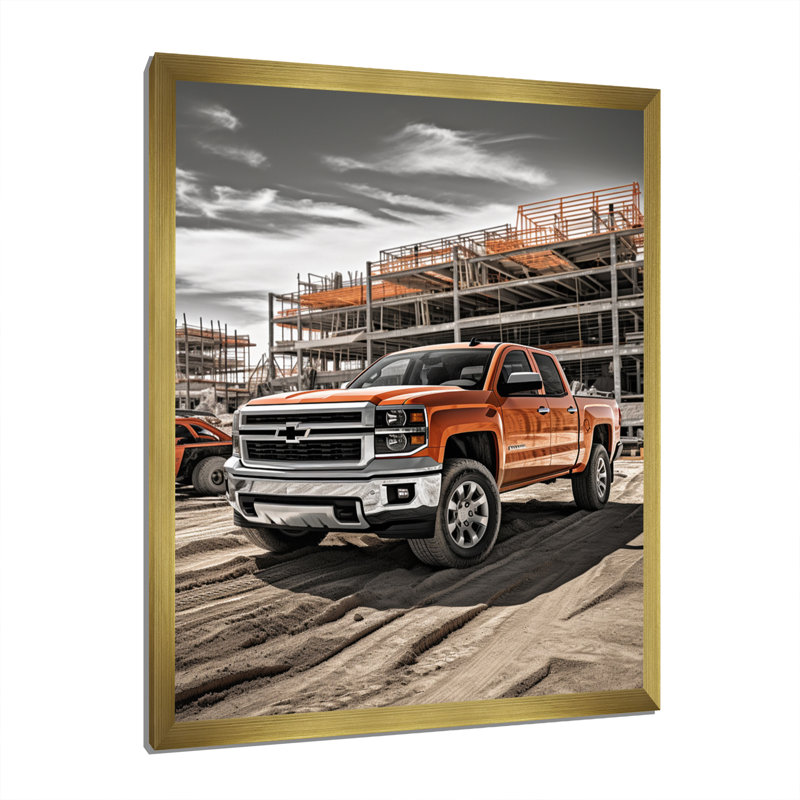 «Tybrook Pickup Truck Construction Chronicles II», reproduction, H 32 po x l 16 po x P 1 po, Encadrement doré