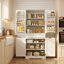  Armoire de cuisine autoportante 71 po Nahid avec 4 portes, 1 tiroir et tablettes réglables H ， Conception anti-basculement-1193014563