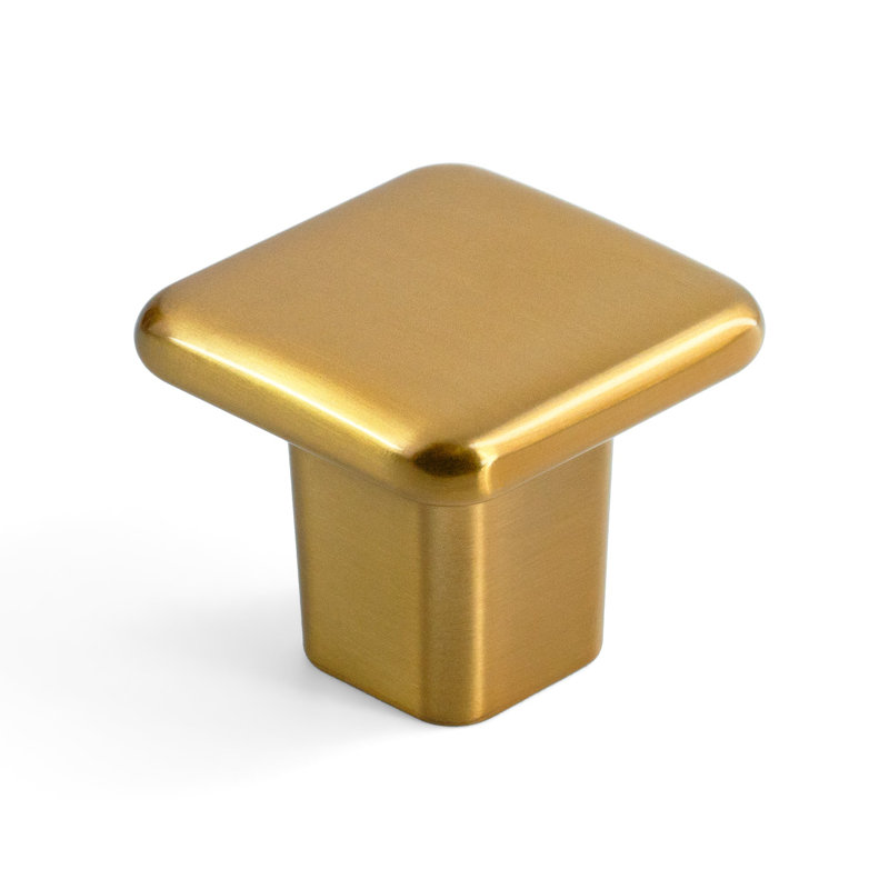 New Collection  1 3/16" Length Square Knob Multipack, Brushed Gold