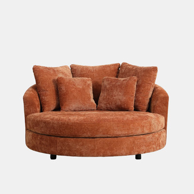 Slipcovered Oversized Round Indoor Chaise Lounge