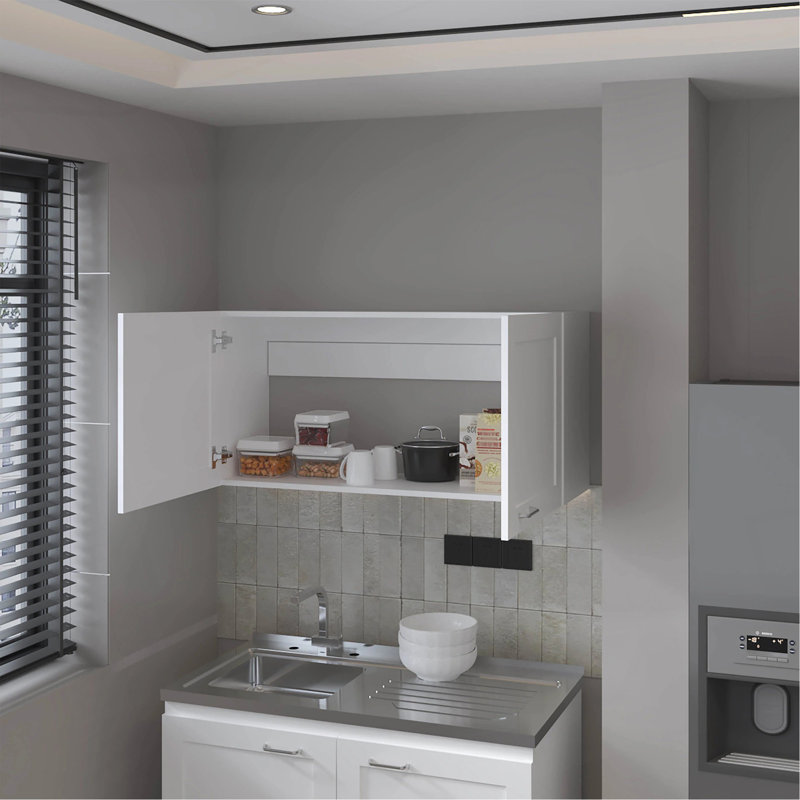 Armoire murale blanche avec 2 portes, Blanc