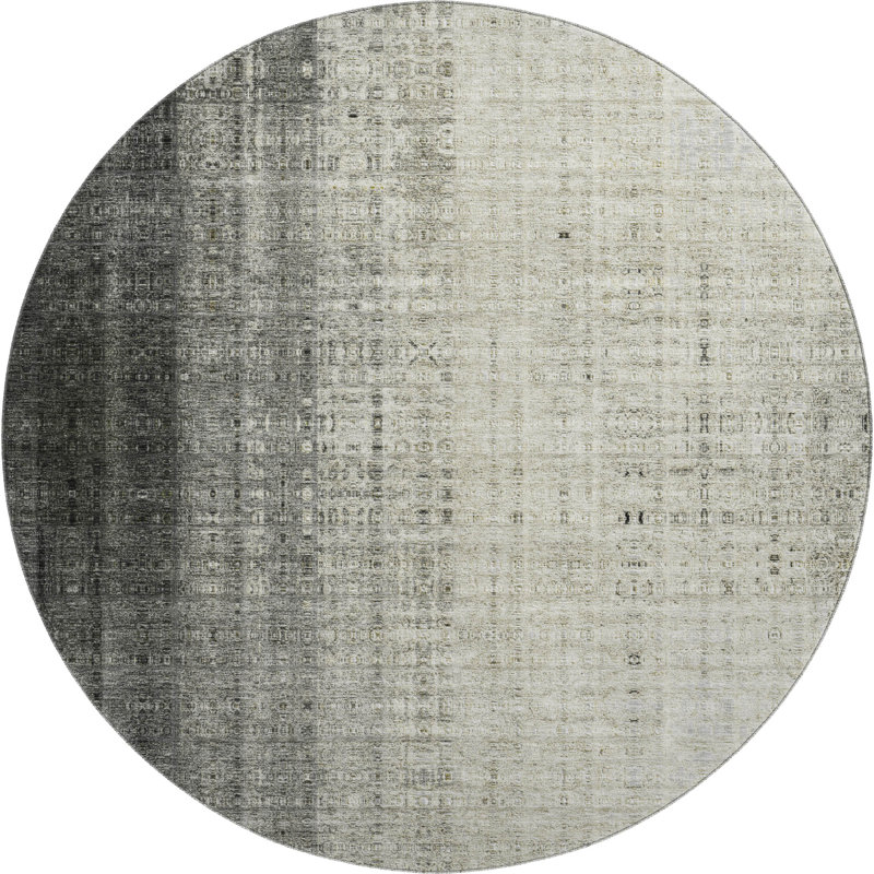 Premium Machine Washable Mayfield AMF2240 Striped Rug, Beige, 8' Round