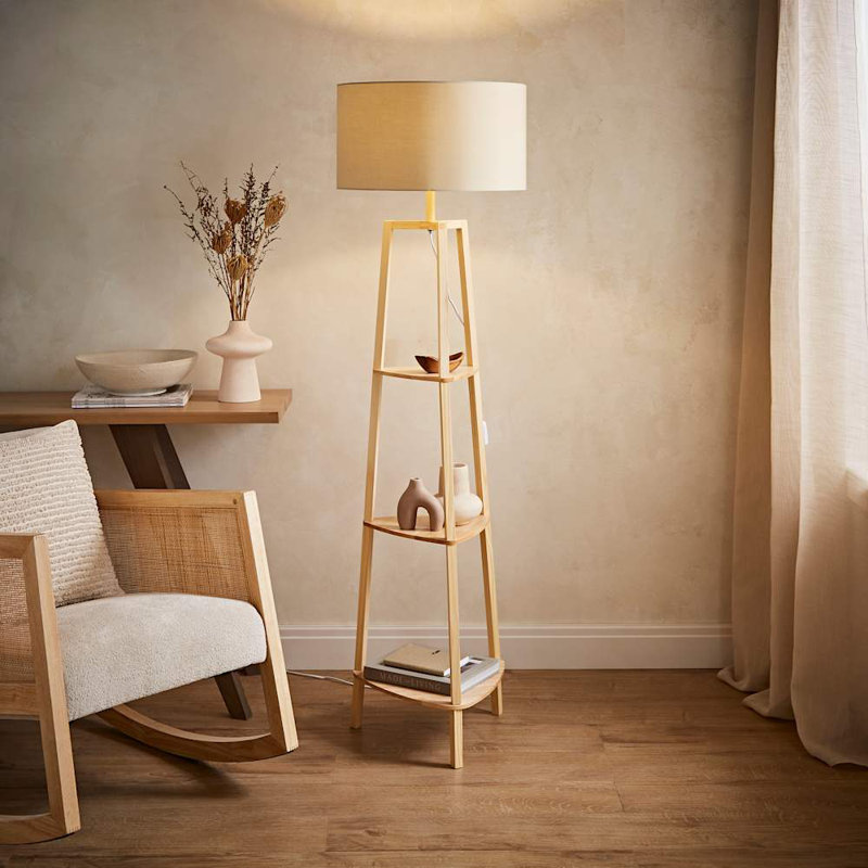 Aidrian 155cm Tripod Floor Lamp, Brown, Yes, Mink