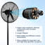 20" Oscillating Metal Stand Stand Fan