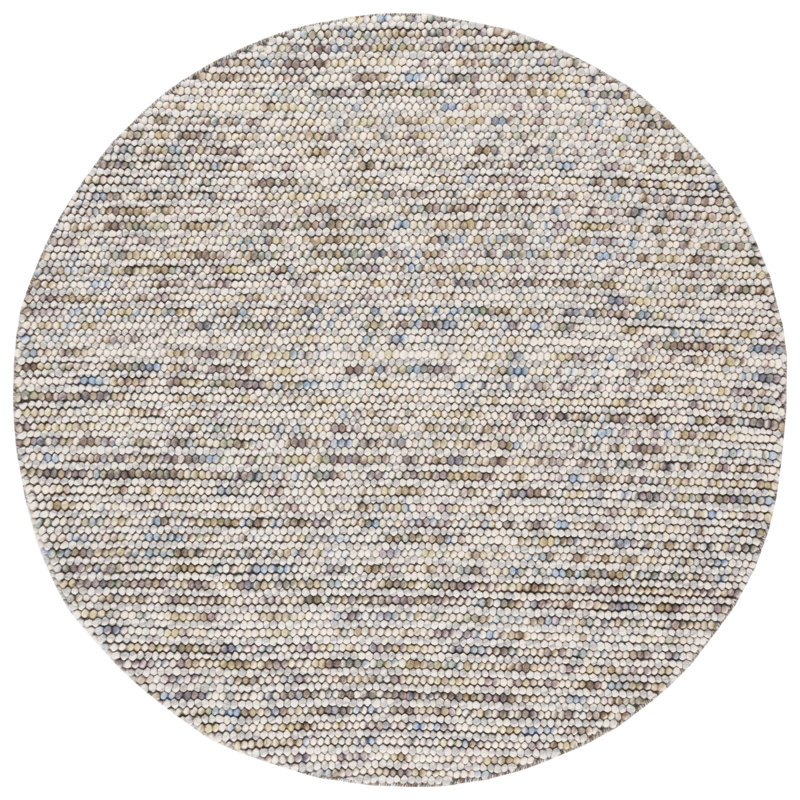 Elle Area Rug in Ivory/Brown/Blue, Round 8'