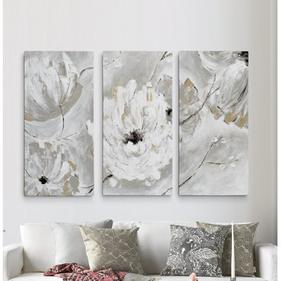 " Silver Sun Garden " 3 - Pieces Painting Print