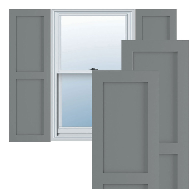 True Fit PVC Two Equal Flat Panel Shutters