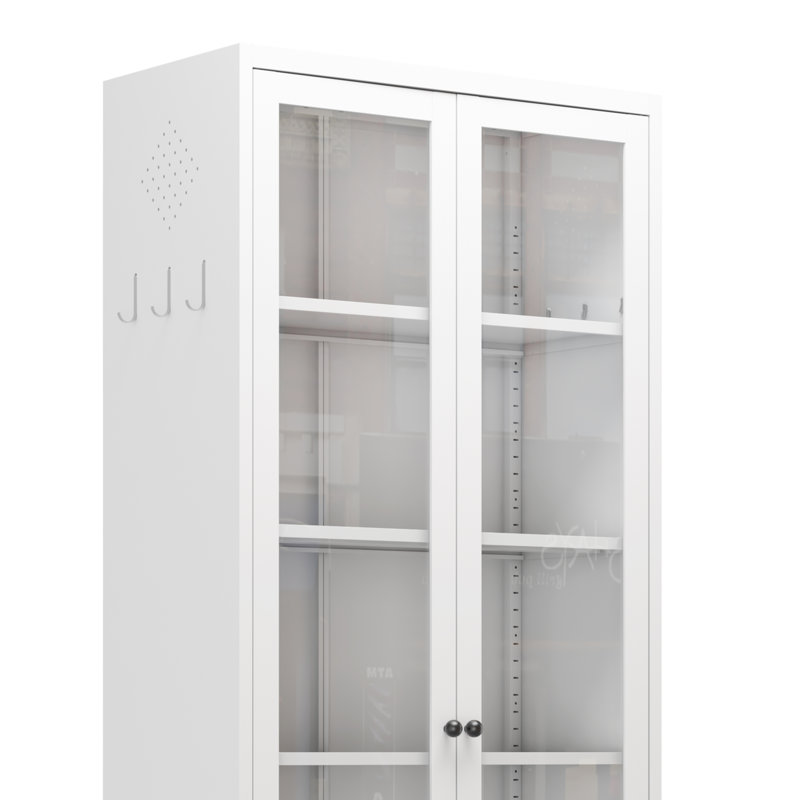 Armoires garde-manger en métal durables avec tablettes réglables, design blanc moderne pour la cuisine