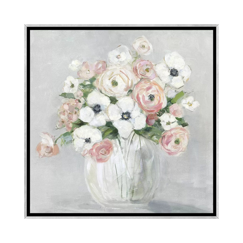«Garden To Table I» par Sally Swatland - impression d'art graphique, Silver Frame, 37" H x 37" W x1.5" D, Pas de tapis