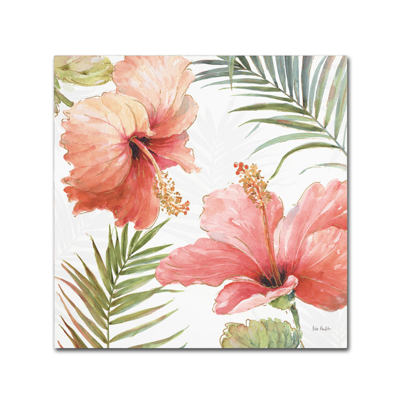 « tropical rosé ii », reproduction sur toile, H 14 po x l 14 po x P 2 po