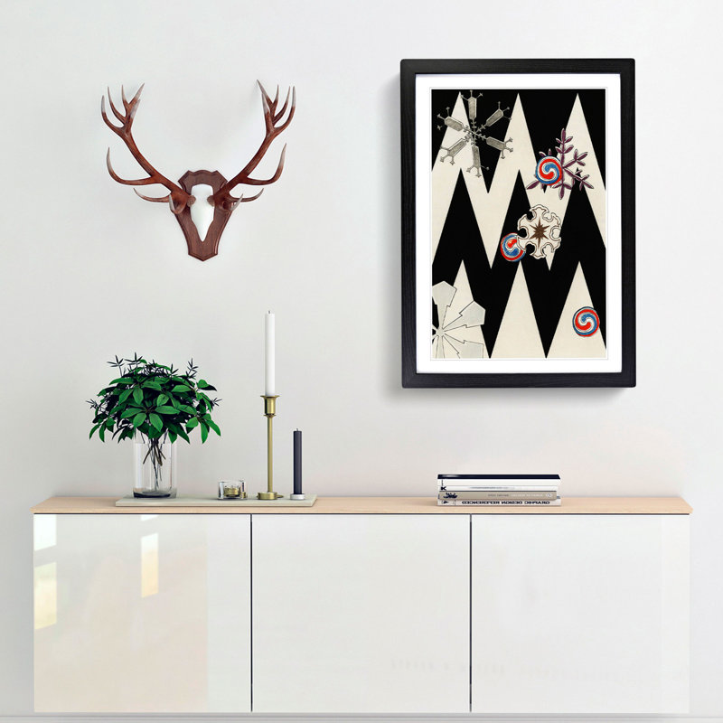 Snow Flakes by Watanabe Seitei - Picture Frame Painting Print, 87cm H x 62cm W x 2cm D, Black Framed