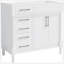 Meuble-lavabo de salle de bain 36 po sans lavabo, armoire de rangement autoportante avec 2 tiroirs et un tiroir basculant, meuble-lavabo avec cadre en bois massif seulement, tablette à hauteur réglable