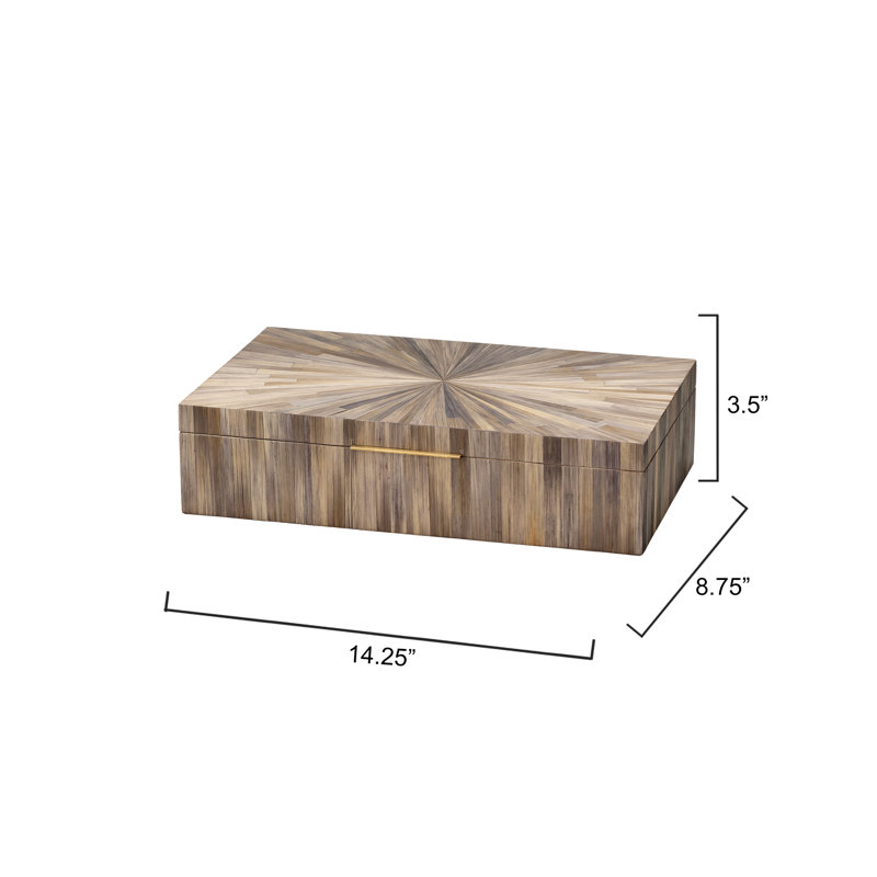 Palm Handmade Decorative Box, Gray