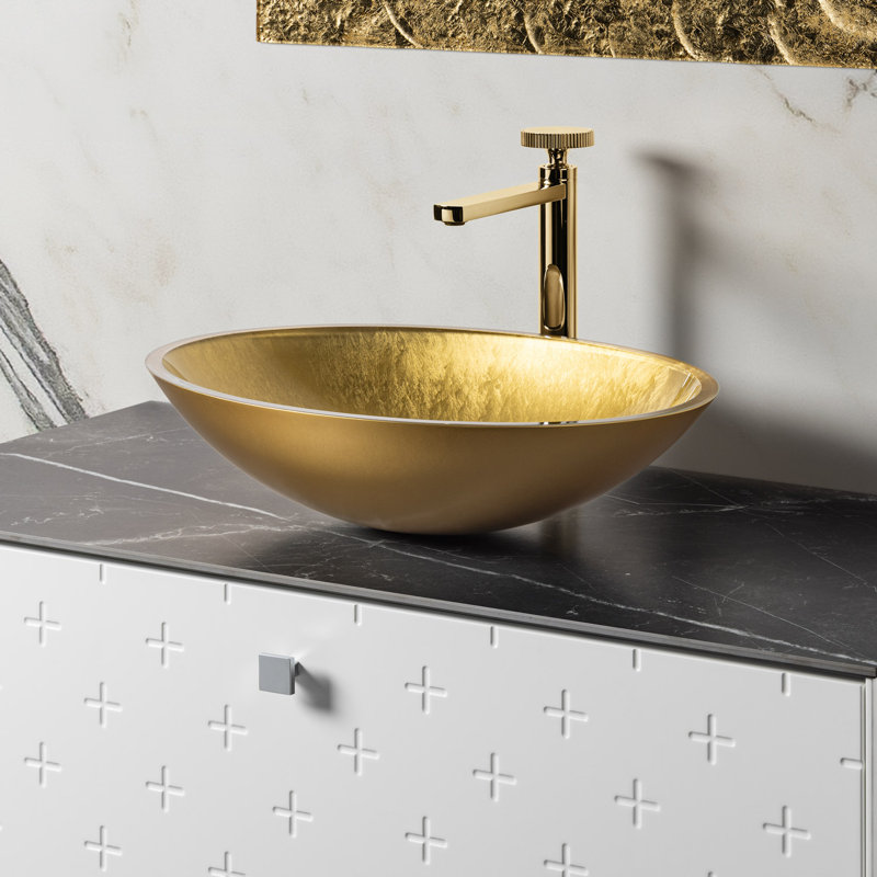 Lavabo vasque ovale Luxury, Doré