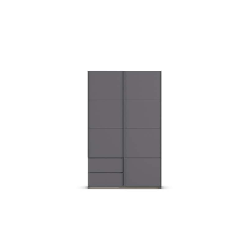 Sevilla sliding door wardrobe, 210cm H x 131cm W x 59cm D, Gray Metallic/Gray Metallic