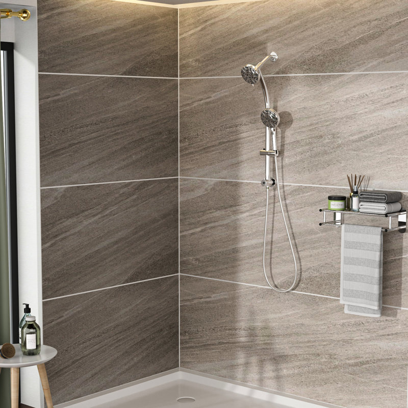 Dual Shower Head With 4.7" Head, 8 Hand Shower, , Gasket & Rain Showerhead Adjustable Angle, Chrome