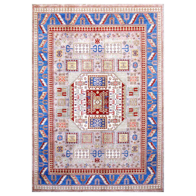 One-of-a-Kind High-Quality Hand-Knotted Blue/Gray Area Rug