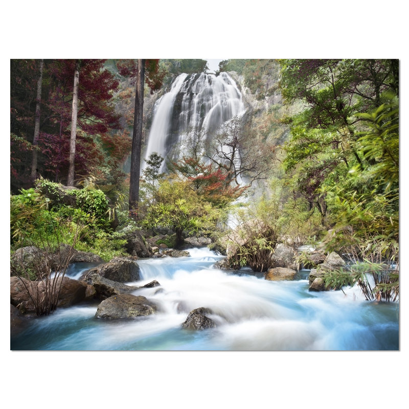 « blue klonglan cascade », impression sur toile, H 8 po x l 12 po x P 1 po, Toile tendue