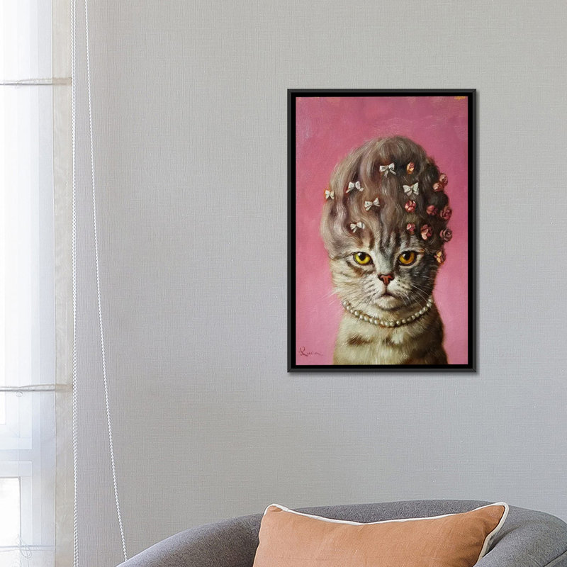 « marie catoinette », reproduction sur toile, H 26 po x l 18 po x P 1,5 po, Toile avec cadre noir, Pas de tapis