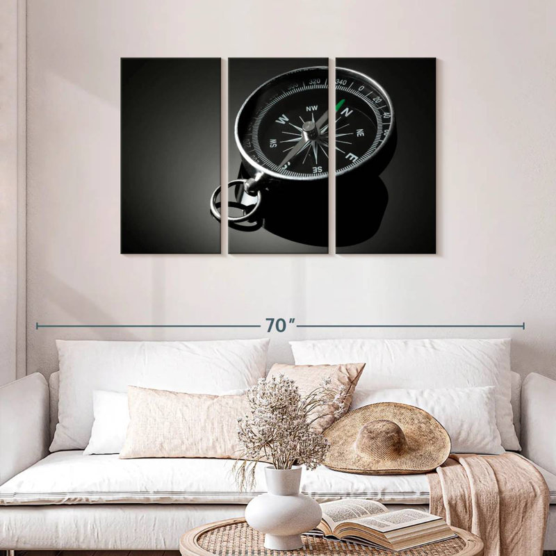 Aletra Black Compass, 28" H x 45" W