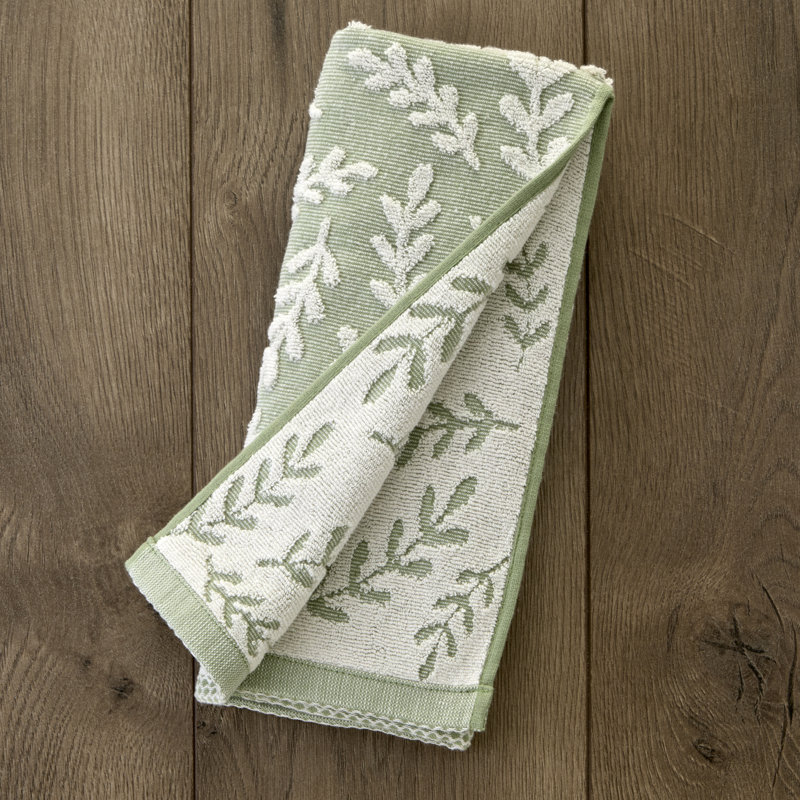 Leaf Sprig Jacquard Hand-Sage, Sage Green