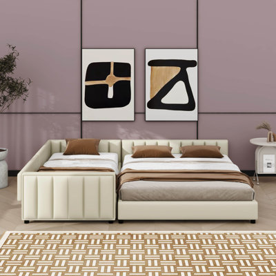 Lit plateforme tapissier disponible en taille grand