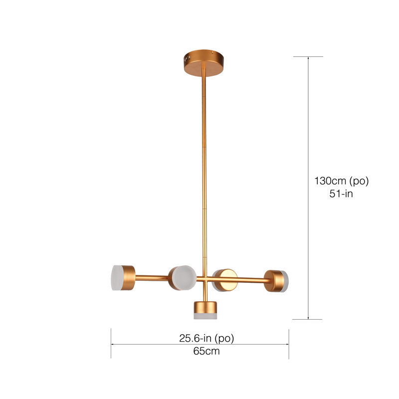 Luminaire suspendu moderne à 5 lumières avec lumière DEL intégrée 65 x 65 x 130 cm Lumiere
