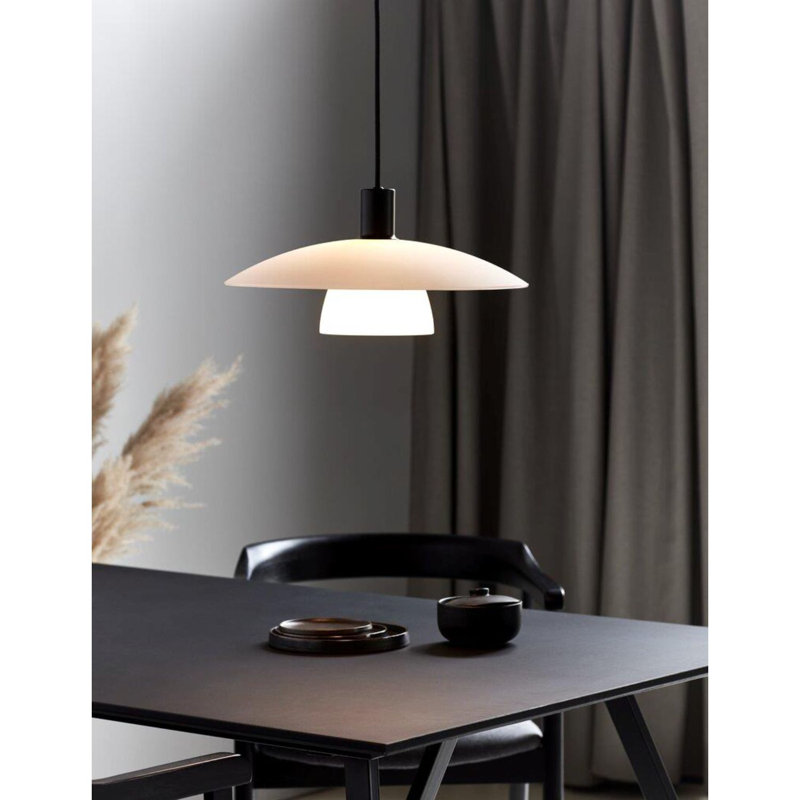 1 - Light Satin Black Dome Pendant