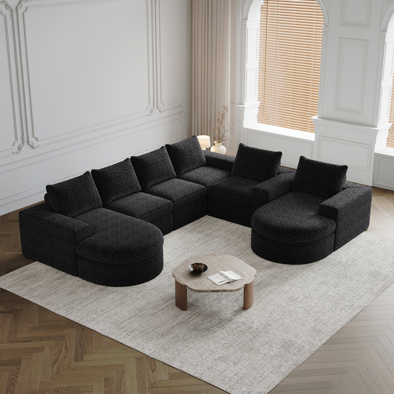 Canapé modulaire Chenille Cloud, Chenille noir