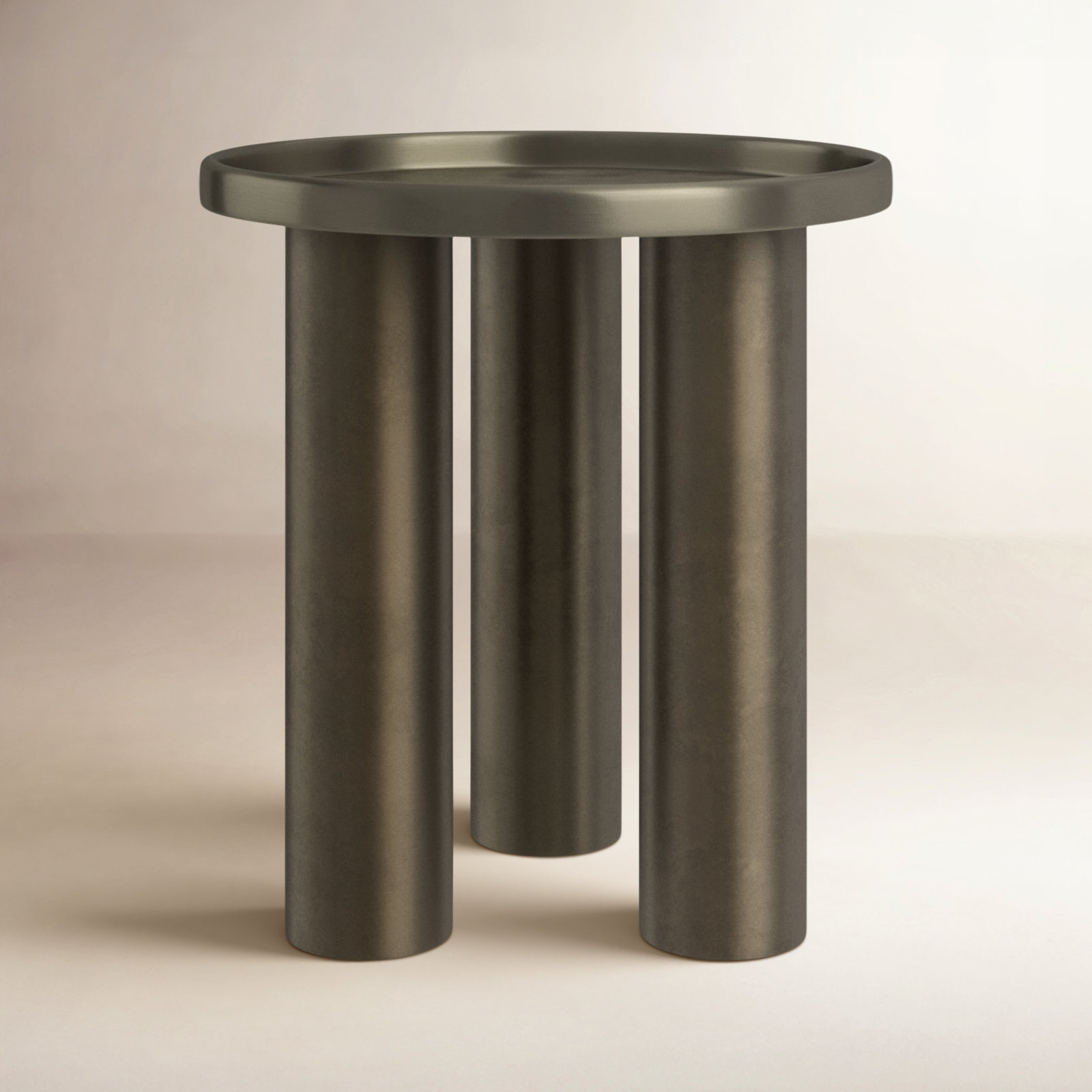 Isthia End Table, Industrial Nickel