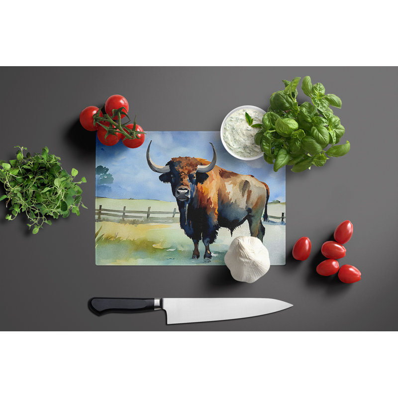 American Bison Glass Cutting Board Large