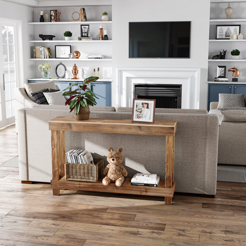 46" Reclaimed Solid Wood Console Table, Brown