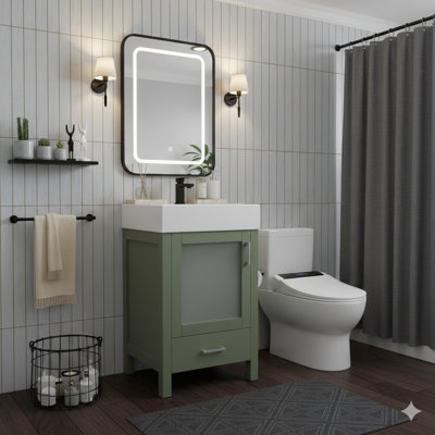 20-Inch Bathroom Vanity With Ceramic Sink And Plentiful Storage – Ideal For Compact Bathroom Spaces