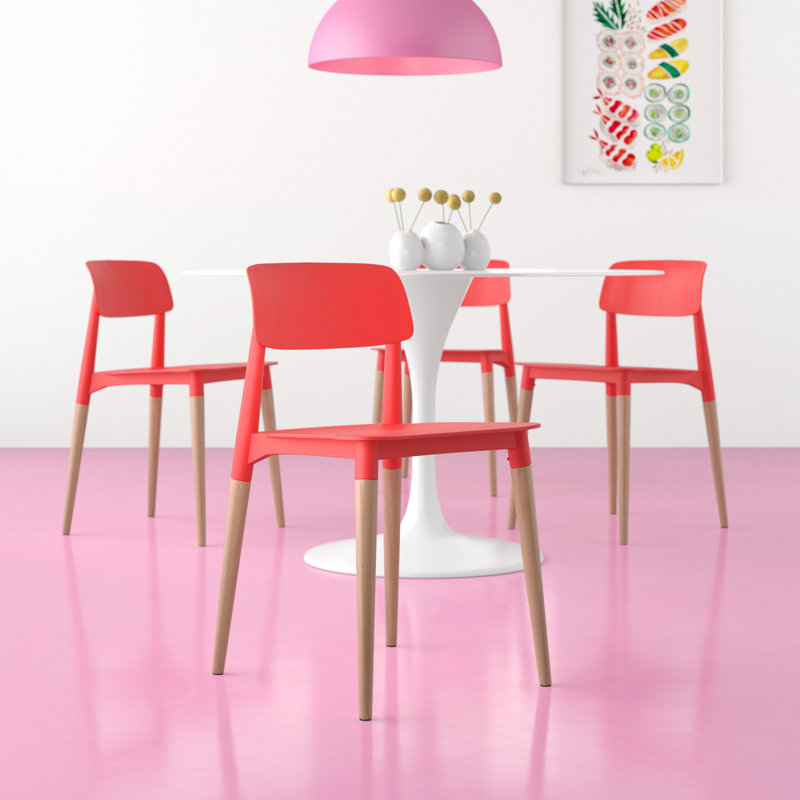 Chaise empilable Adalyn, Rouge