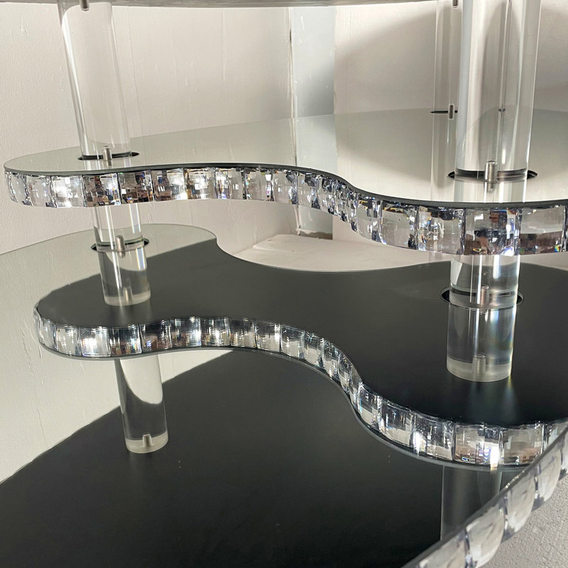 Table basse ovale, table d'appoint en verre de 100 cm, table à thé moderne pour salon, H 17,72 po x l 43,30 po x P 23,62 po