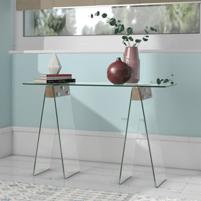 Shanklin 119 cm W Glass Top Console Table