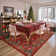 Christmas Rug with Elegant Floral Swirl Border Non-Slip Absorbent Entryway Mat for Holiday Decor
