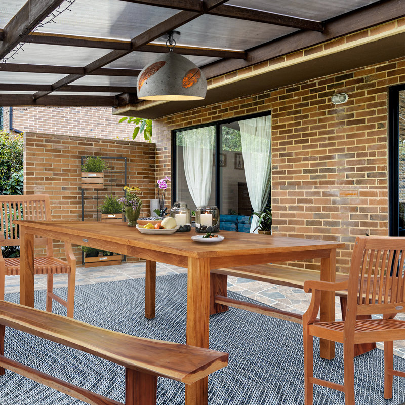 Kiana Outdoor Teak Dining Table, 36" W x 55" L x 30" H