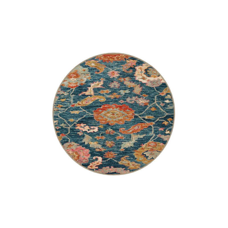 Colorful Floral Patterned Decorative Machine Washable Rug, Rectangle 3'11" x 5'11" Rug Pad Included
