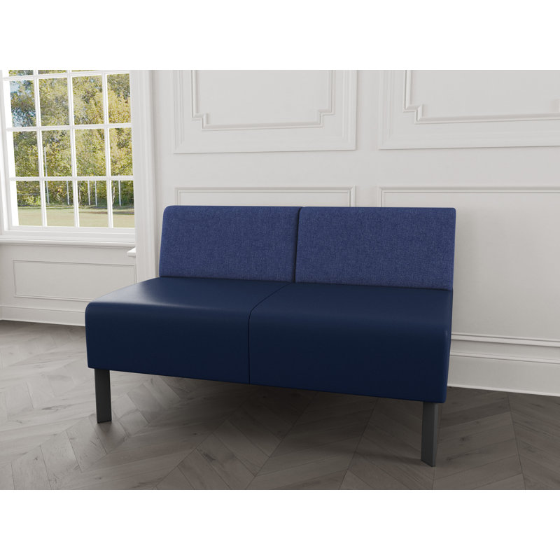 Causeuse sans accoudoirs Luxe Lounge, Acier gris anthracite, Archétype amiral / encre de Modène