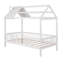 Lit simple en bois avec clôture, blanc