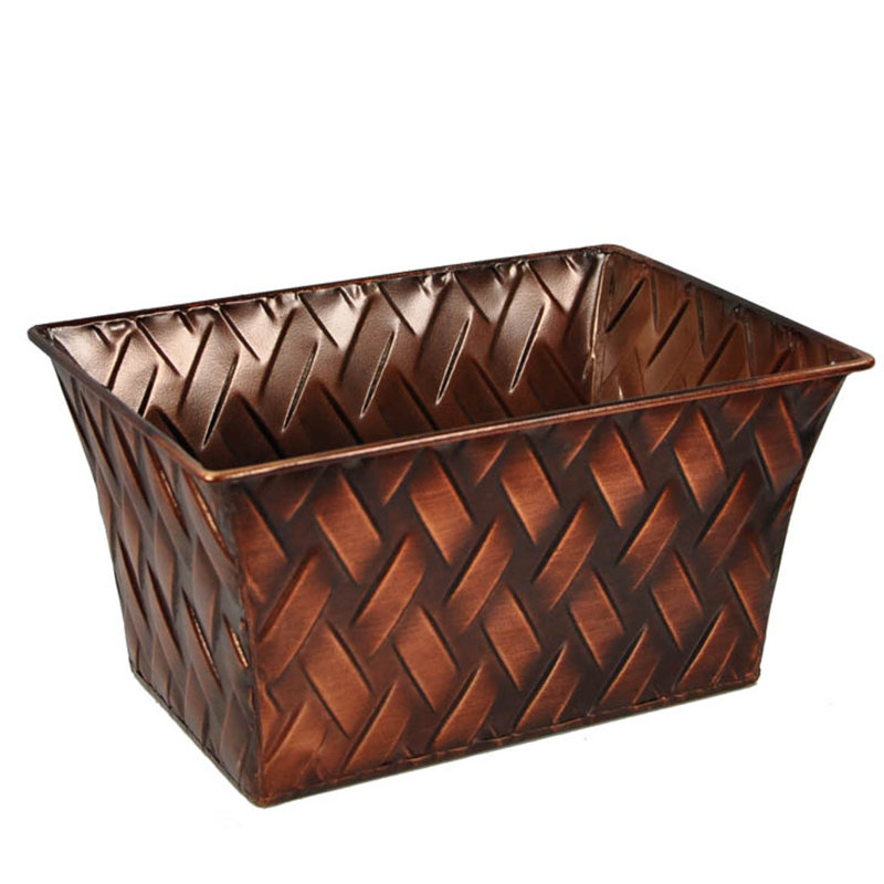 Boîte à fleurs en métal Shanahan, Métal cuivre, H 6 po x l 8 po x P 5 po