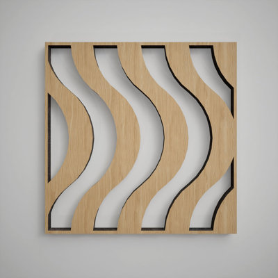 Parker Decorative Fretwork Wood Wall Panels, Extra Small, 7 3/8"W x 7 3/8"H x 3/8"T, White Oak