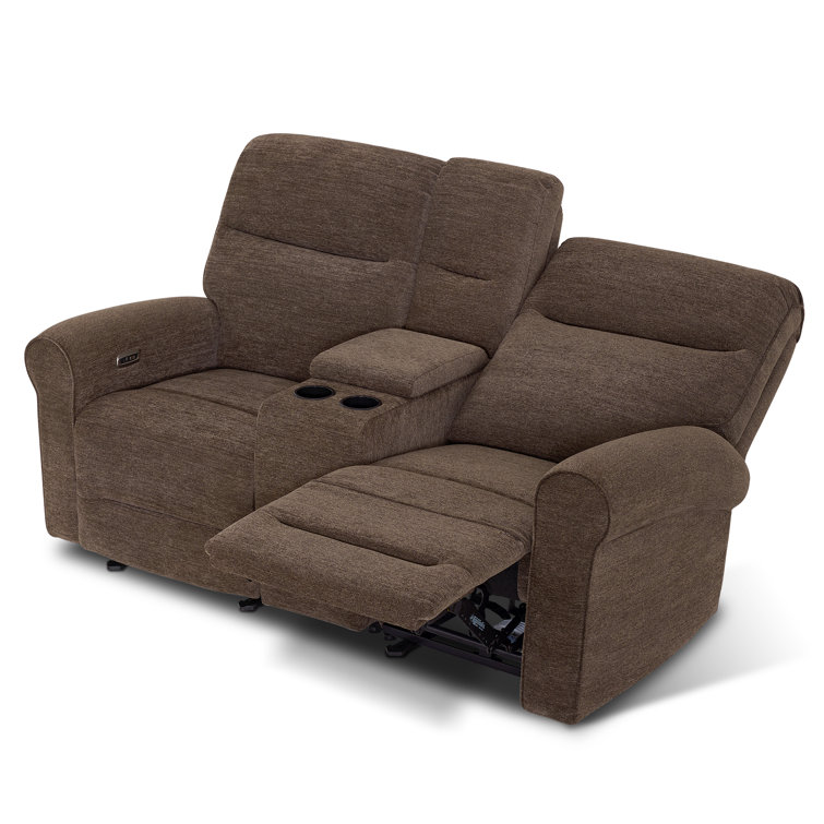 Endrik 78.3" Width Wall Hugger Power Reclining Loveseat with Console, for Small Spaces Living Room and RV