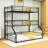 Triple Metal Bunk Bed with Safety Guardrails, Noise-Minimized Structure-162934293-162934298