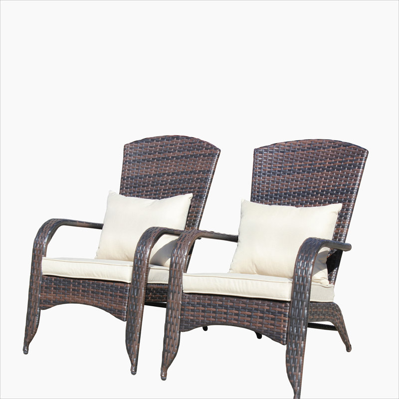 Chaise de patio avec coussins (coussin gris), Brun