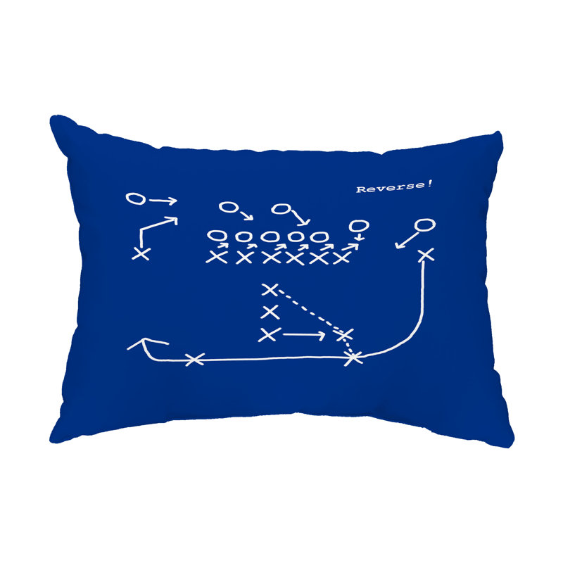 Outdoor Reversible Throw Pillow, Blue