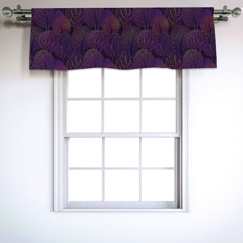 Sateen Floral Ruffled Window Valance