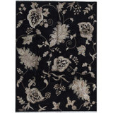 Dharma Floral Area Rug in Black/Beige
