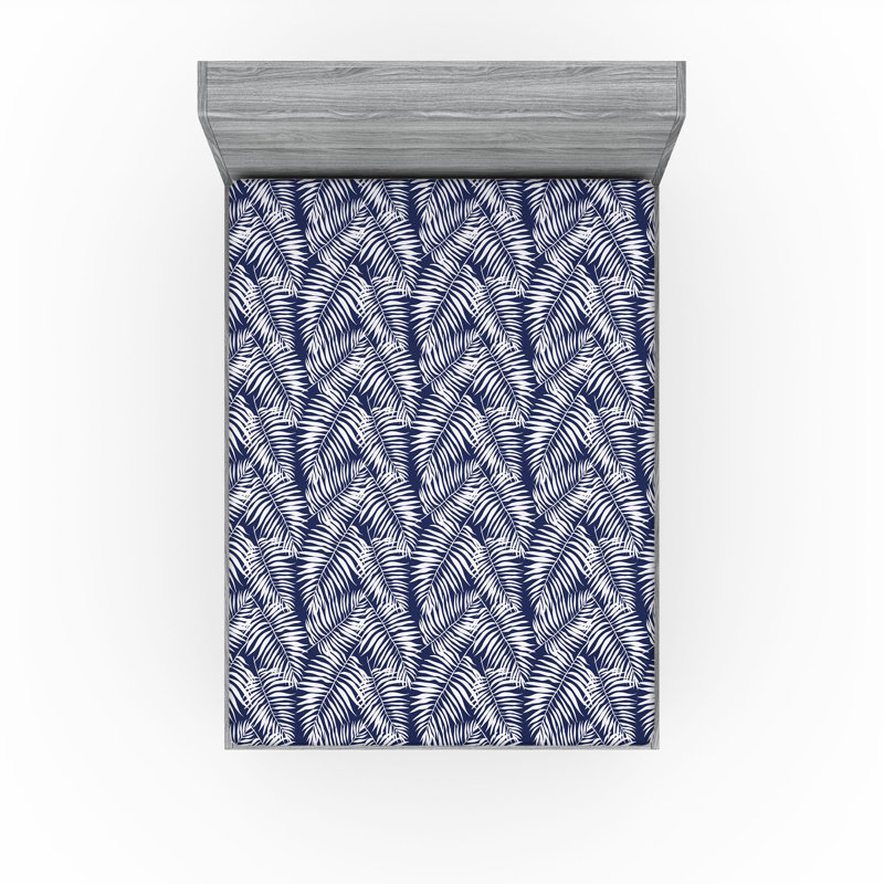  Ensemble de draps-housses pour chambre d'amis, Drap-housse de taille très grand, Bleu marine / blanc